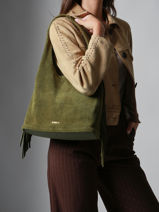 Schoudertas M Country Leder Etrier Groen country ECOU154M-vue-porte